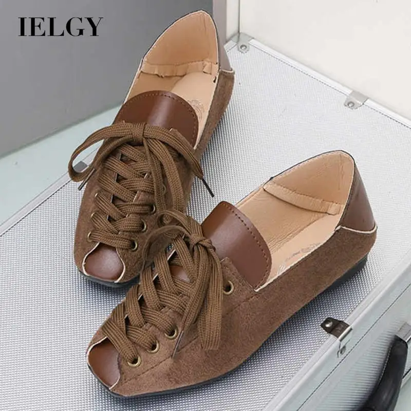 IELGY college style retro trendy flat-bottom lace-up square toe black two-wear single shoes
IELGY college style retro trendy flat-bottom lace-up square toe black two-wear single shoes