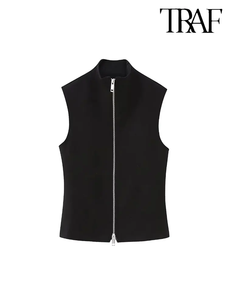TRAF 2023 New Women Sleeveless Top Female Streetwear Zip Tight Top Woman Ruched Summer Top For Women
TRAF 2023 New Women Sleeveless Top Female Streetwear Zip Tight Top Woman Ruched Summer Top For Women