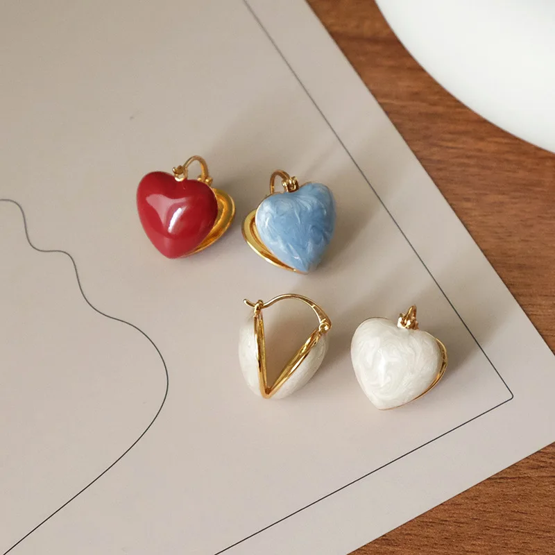 Simple Design White Enamel Heart Shaped Dangle Earrings For Women Elegant Sense Love Gold Color Drop Earring Jewelry Wedding
Simple Design White Enamel Heart Shaped Dangle Earrings For Women Elegant Sense Love Gold Color Drop Earring Jewelry Wedding