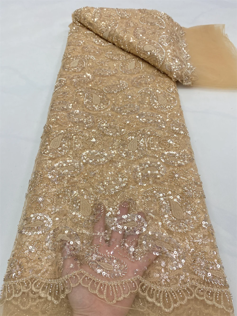 NIAI Latest French Nigerian Laces Fabrics High Quality African Lace Fabric Wedding French Tulle Lace Material XY3438B-4
NIAI Latest French Nigerian Laces Fabrics High Quality African Lace Fabric Wedding French Tulle Lace Material XY3438B-4