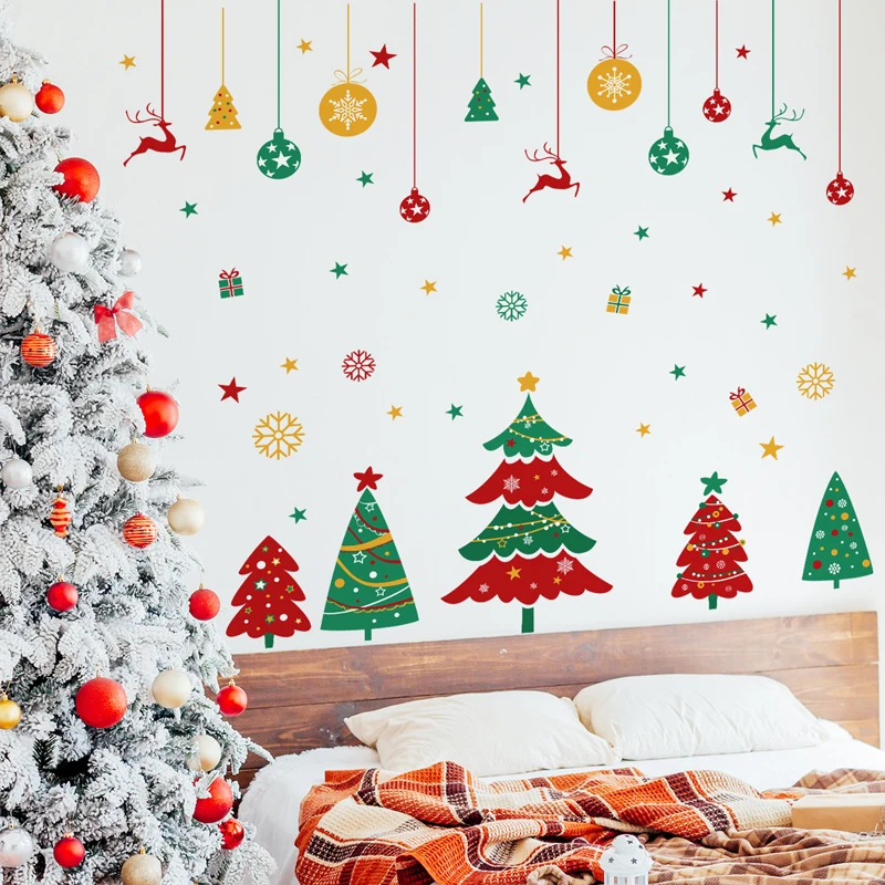 Christmas Decoration Tree Wall Sticker Cartoon Wallpaper Bell Snowflake Colour Home Decor Stickers Bedroom Decorations New Year
Christmas Decoration Tree Wall Sticker Cartoon Wallpaper Bell Snowflake Colour Home Decor Stickers Bedroom Decorations New Year