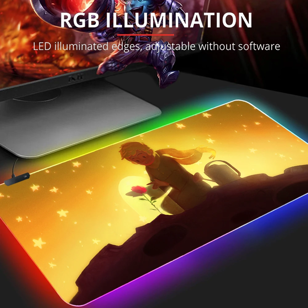 The Little Prince RGB Mouse Pad Large Mouse Mat Desktop Mouse Pad Desk Mat Keyboard Pad Non-slip Laptop HD Custom Home Mice Pad
The Little Prince RGB Mouse Pad Large Mouse Mat Desktop Mouse Pad Desk Mat Keyboard Pad Non-slip Laptop HD Custom Home Mice Pad