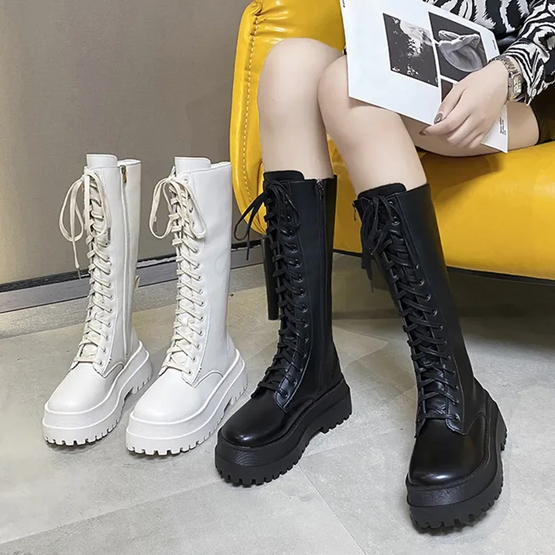 Chunky Platform Punk Boots Women Thick Bottom Knee High Boots Woman Autumn Winter 2023 Fashion Leather Motorcycle Botas Mujer
Chunky Platform Punk Boots Women Thick Bottom Knee High Boots Woman Autumn Winter 2023 Fashion Leather Motorcycle Botas Mujer