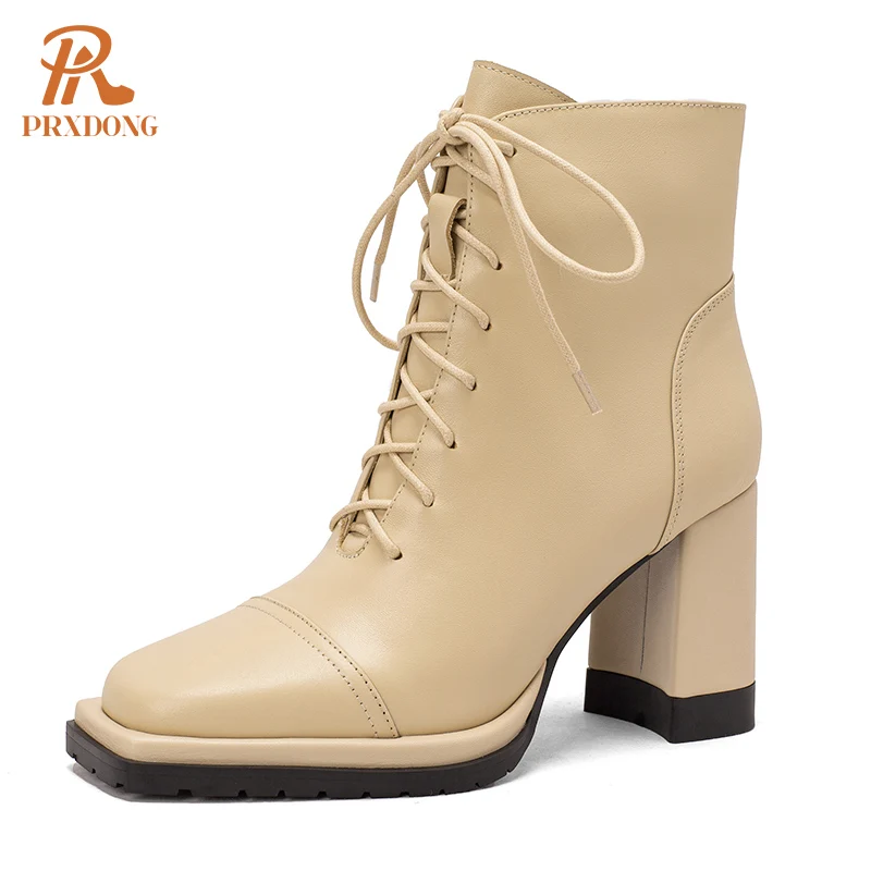 PRXDONG Women's 2022 New Autumn Winter Ankle Boots Genuine Leather High Heels Platform Shoes Black Apricot Dress Office Lady 40
PRXDONG Women's 2022 New Autumn Winter Ankle Boots Genuine Leather High Heels Platform Shoes Black Apricot Dress Office Lady 40