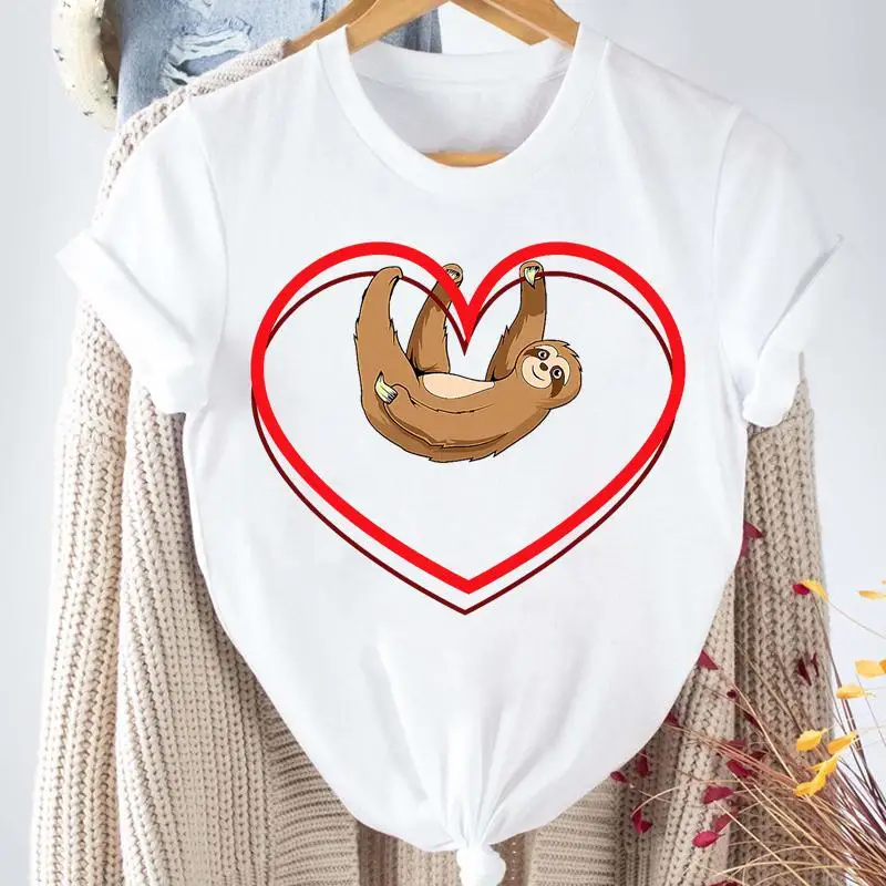 Sloth Love Heart T-Shirt Women Printing Fashion Cartoon Print Female Clothes Tops Tshirt 90s O-Neck Short Sleeve Graphic Tees
Sloth Love Heart T-Shirt Women Printing Fashion Cartoon Print Female Clothes Tops Tshirt 90s O-Neck Short Sleeve Graphic Tees