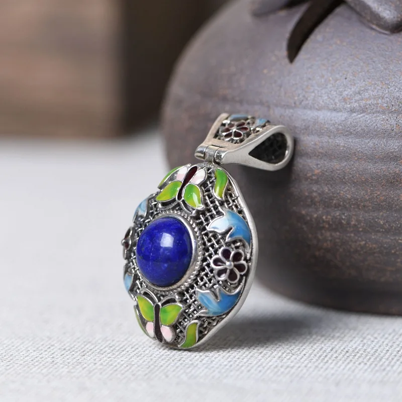 FNJ 925 Silver Lapis Pendant Original Pure S925 Sterling Silver Pendants for Jewelry Making Women Blue Stone enameling
FNJ 925 Silver Lapis Pendant Original Pure S925 Sterling Silver Pendants for Jewelry Making Women Blue Stone enameling