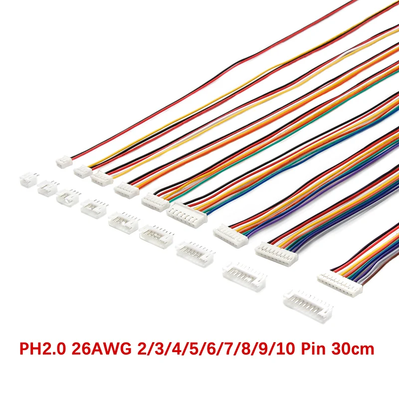 10Sets 2/3/4/5/6/7/8/9/10-Pin Mini Micro JST PH-2.0 Connector Male Female Plug With Wires Cables Socket Connectors 300MM 26AWG
10Sets 2/3/4/5/6/7/8/9/10-Pin Mini Micro JST PH-2.0 Connector Male Female Plug With Wires Cables Socket Connectors 300MM 26AWG