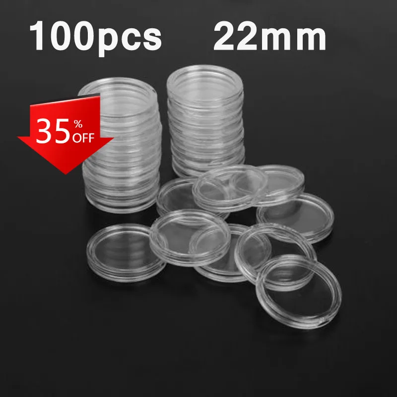 100pcs/Set 22mm Clear Round Plastic Coin Capsules Container Storage Holder Case Home Garden Supplies Clear Round Display Cases
100pcs/Set 22mm Clear Round Plastic Coin Capsules Container Storage Holder Case Home Garden Supplies Clear Round Display Cases