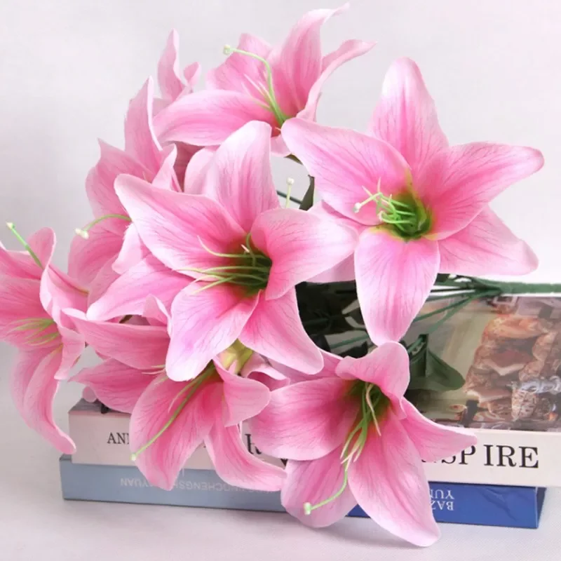 10 Heads Silk Flower Artificial Lily Flowers European Multicolor Fake Bridal Flowers Bouquet Wedding Home Party Decoration
10 Heads Silk Flower Artificial Lily Flowers European Multicolor Fake Bridal Flowers Bouquet Wedding Home Party Decoration