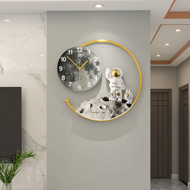 Astronaut Moon Landing Wall Clock Modern Design Light Luxury Living Room Hanging Clock Cartoon Kids Room Decoration Wall Watch
Astronaut Moon Landing Wall Clock Modern Design Light Luxury Living Room Hanging Clock Cartoon Kids Room Decoration Wall Watch
