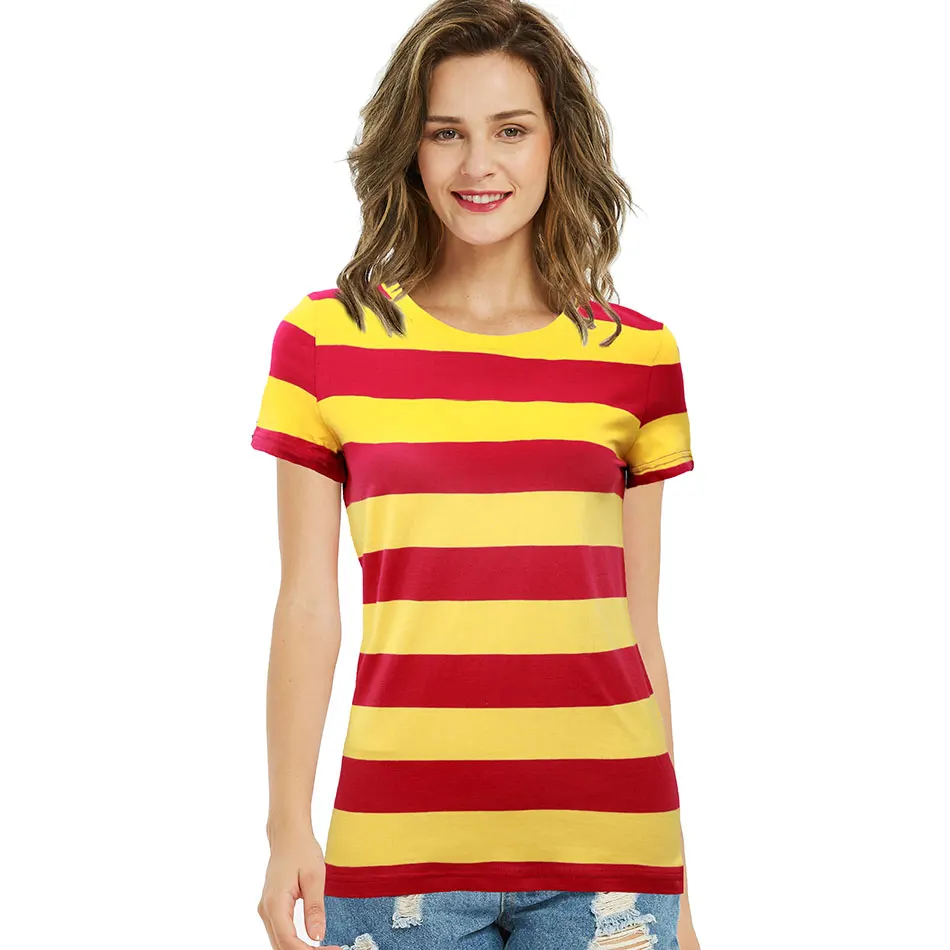 Zecmos Women's Red Yellow Striped T Shirt Summer Round Neck Short Sleeve Rainbow Striped Tees for Women Casual Summer Cool 
Zecmos Women's Red Yellow Striped T Shirt Summer Round Neck Short Sleeve Rainbow Striped Tees for Women Casual Summer Cool