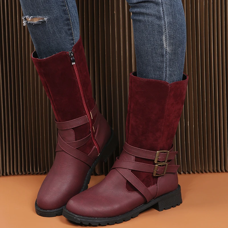 2022 New Fashion Round Head Mid Rise Boots Low Heel Fashion Boots Buckle Zipper Comfortable Low Heel Fashion Shoes for Women
2022 New Fashion Round Head Mid Rise Boots Low Heel Fashion Boots Buckle Zipper Comfortable Low Heel Fashion Shoes for Women
