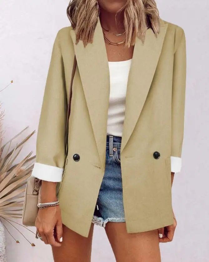 2022 New Autumn Women's Suit Coat Workwear Solid Long Sleeve Pocket Details Suit Top Fashion Office
2022 New Autumn Women's Suit Coat Workwear Solid Long Sleeve Pocket Details Suit Top Fashion Office