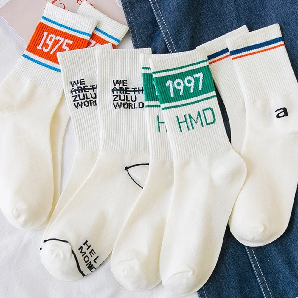 Vintage Cotton Medium Tube White Long Socks Fashion Letter Number Socks Woman Kawaii Funny Socks Girl Short Sports Socks Spring
Vintage Cotton Medium Tube White Long Socks Fashion Letter Number Socks Woman Kawaii Funny Socks Girl Short Sports Socks Spring