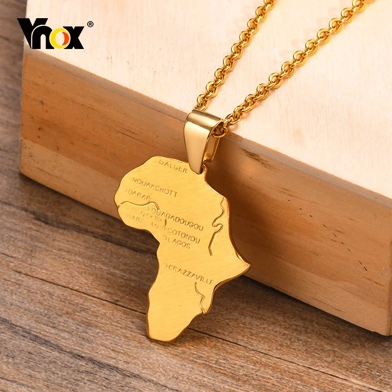 Vnox Gold Color Stainless Steel Africa Map Pendant Necklaces for Men Women,Hiphop Retro Culture Male Collar Gift Jewelry
Vnox Gold Color Stainless Steel Africa Map Pendant Necklaces for Men Women,Hiphop Retro Culture Male Collar Gift Jewelry
