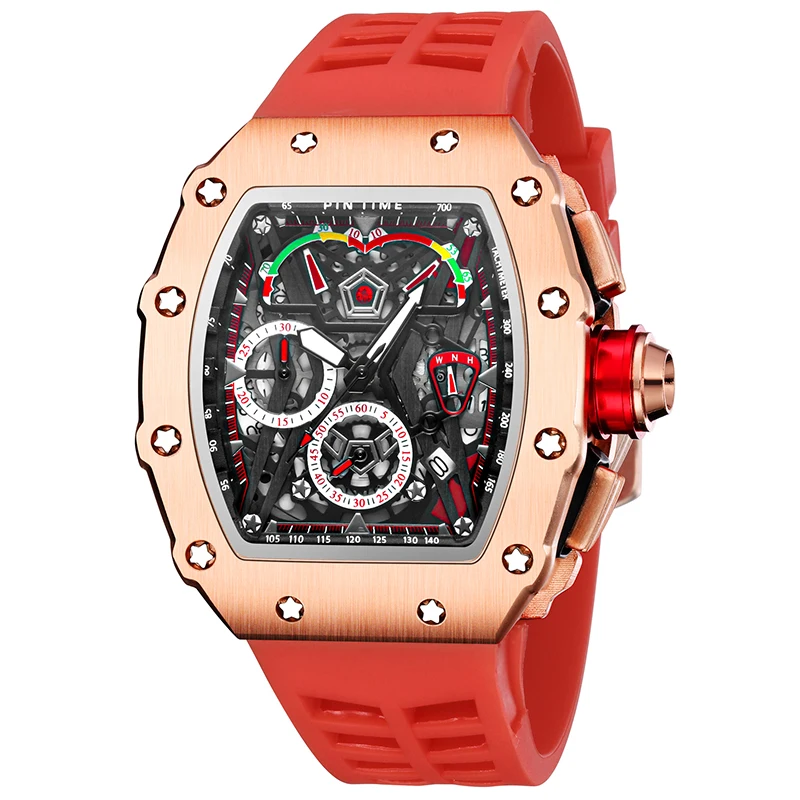 PINTIME Men Luxury Chronograph Hip Hop Watches Military Man Mens Red Wrist Watch Clock Male zegarek meski montre Quartz Watch
PINTIME Men Luxury Chronograph Hip Hop Watches Military Man Mens Red Wrist Watch Clock Male zegarek meski montre Quartz Watch