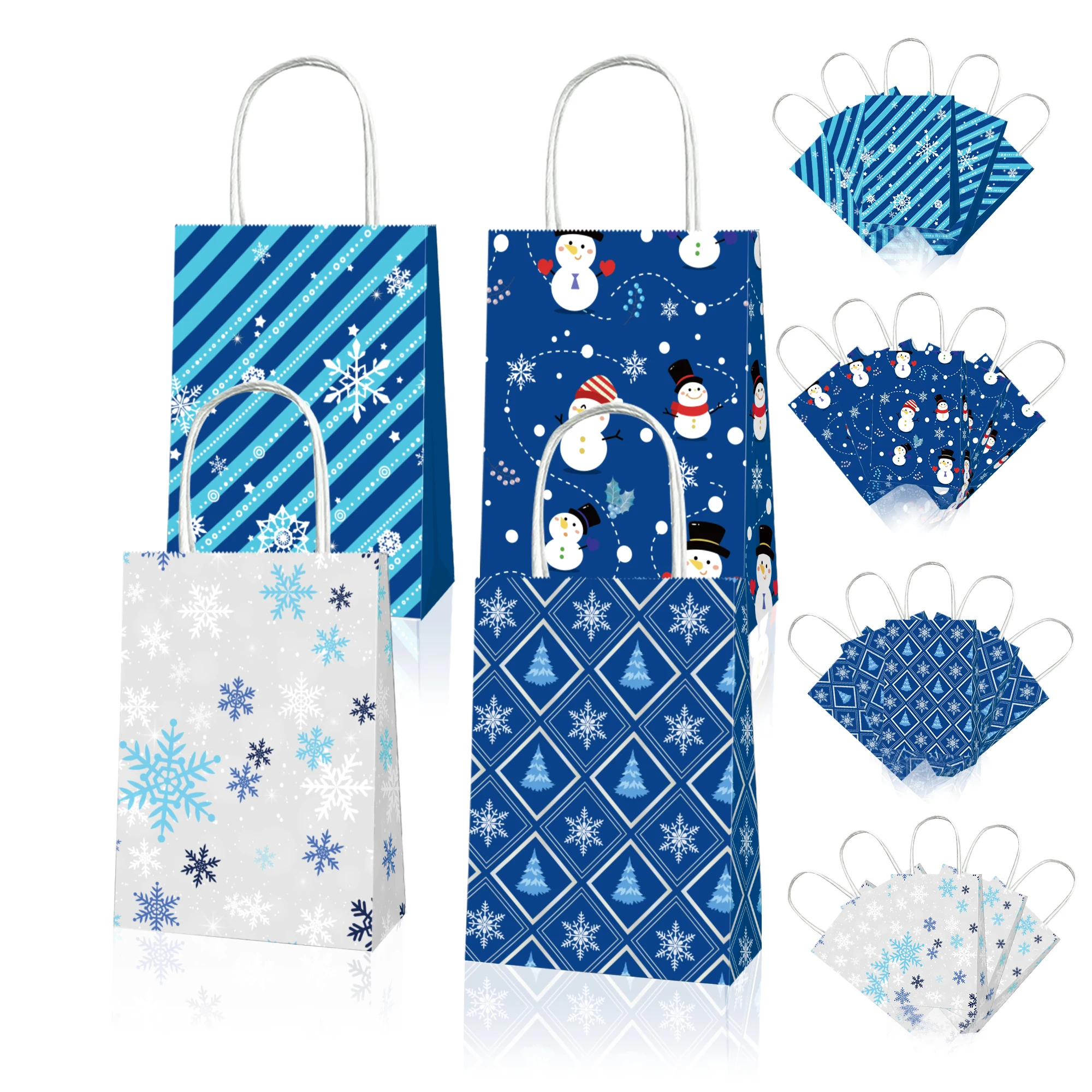 BD090 12Pcs Merry Christmas Winter Snowflakes Kraft Paper Tote Bag with Handle Baby Shower Birthday Party Candy Shopping Bags
BD090 12Pcs Merry Christmas Winter Snowflakes Kraft Paper Tote Bag with Handle Baby Shower Birthday Party Candy Shopping Bags