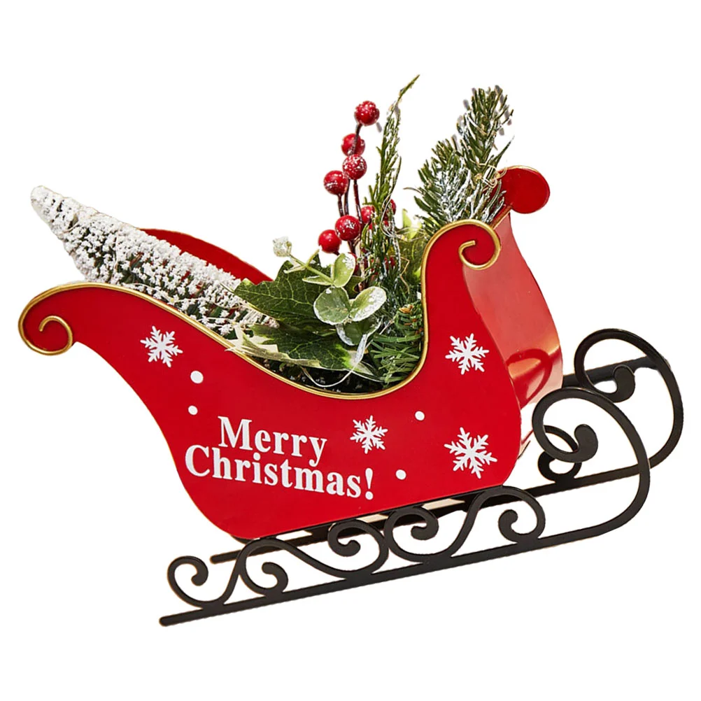 Metal Christmas Sleigh Centerpieces Xmas Sleigh with Simulation Plant Christmas Decor for Table Top Holiday Home Decorations
Metal Christmas Sleigh Centerpieces Xmas Sleigh with Simulation Plant Christmas Decor for Table Top Holiday Home Decorations