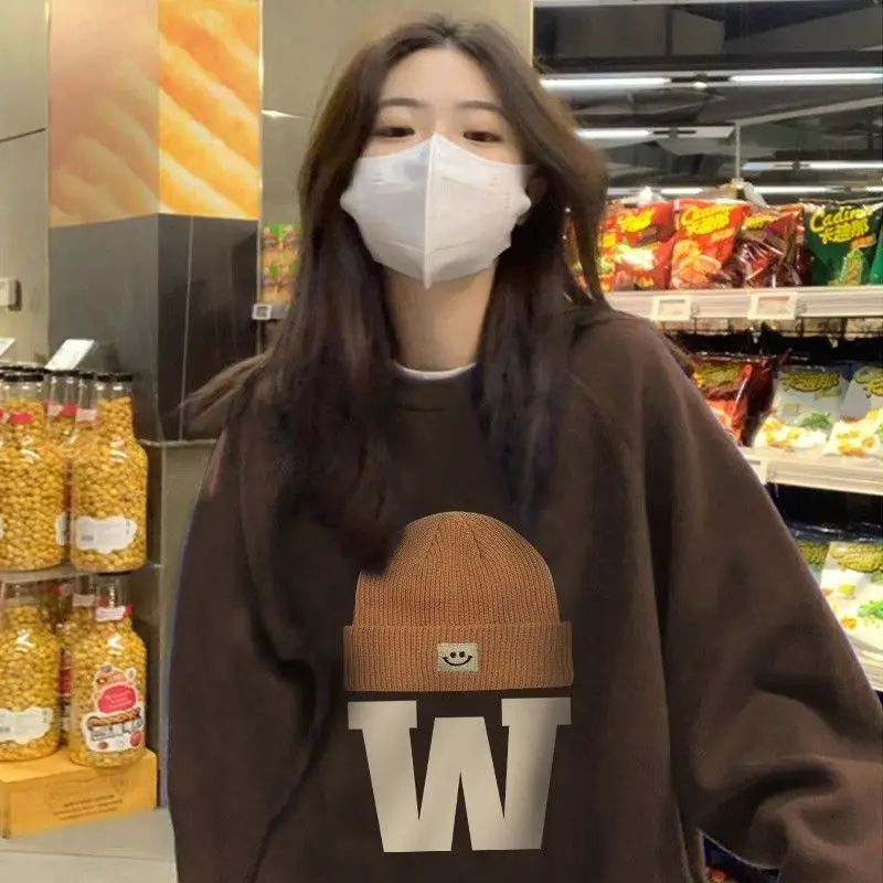 Round Neck Sweatshirt Women's American Retro Spring Autumn 2023 Loose Pullover Top Y2k Clothes New in Sweatshirts Harajuku Basic
Round Neck Sweatshirt Women's American Retro Spring Autumn 2023 Loose Pullover Top Y2k Clothes New in Sweatshirts Harajuku Basic