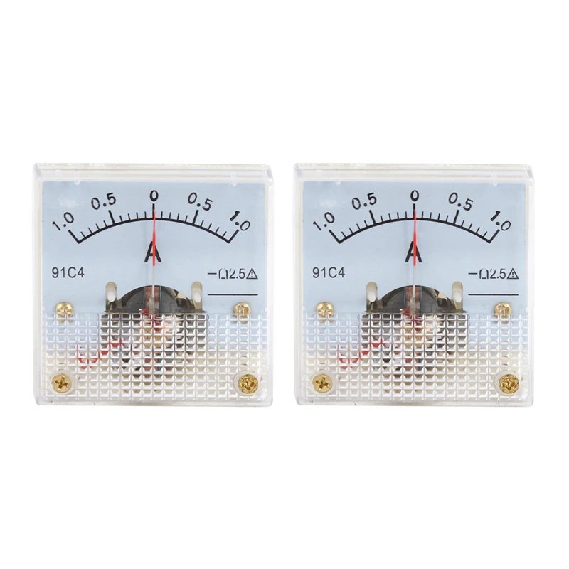 

2X Class 2.5 Accuracy DC 0-1 A Ampere Analog Meter Ammeter 91C4