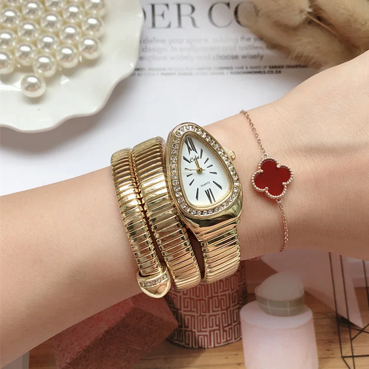 New Women Luxury Brand Watch Snake Quartz Ladies Gold Watch Diamond Wristwatch Female Fashion Bracelet Watches Clock reloj mujer
New Women Luxury Brand Watch Snake Quartz Ladies Gold Watch Diamond Wristwatch Female Fashion Bracelet Watches Clock reloj mujer