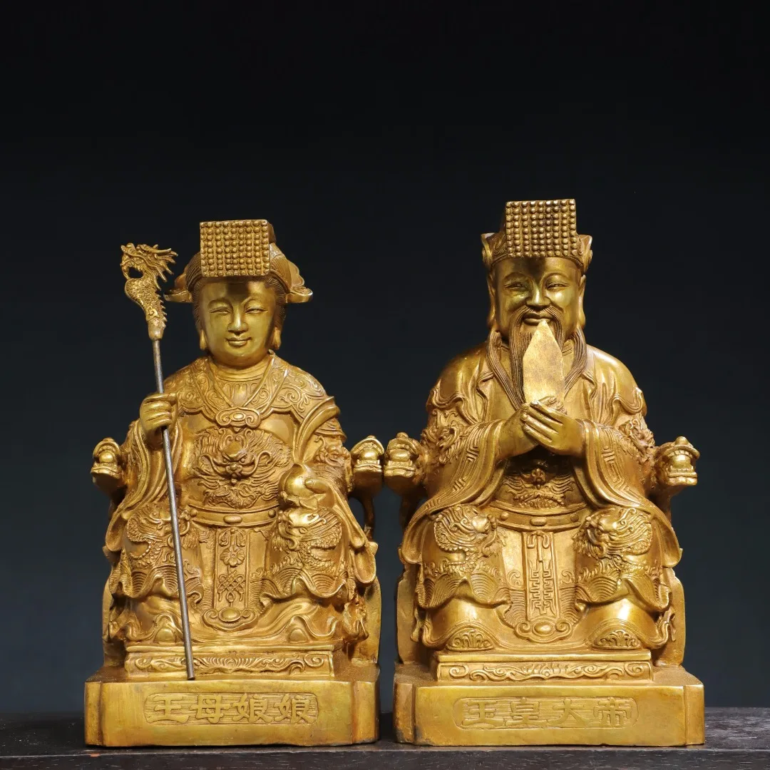 11"Tibetan Temple Collection Old Bronze Gilded Cinnabar Jade Emperor Queen Mother of the West Sitting statue Worship Hall 
11"Tibetan Temple Collection Old Bronze Gilded Cinnabar Jade Emperor Queen Mother of the West Sitting statue Worship Hall