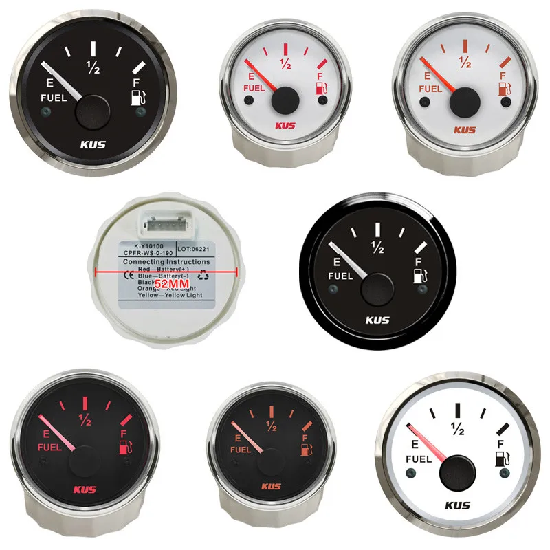 Kus Auto 52mm Pointer Fuel Level Gauges 0-190ohm Marine Fuel Level Meters 240-33ohm Waterproof for Car Truck Boat Bus Motorcycle
Kus Auto 52mm Pointer Fuel Level Gauges 0-190ohm Marine Fuel Level Meters 240-33ohm Waterproof for Car Truck Boat Bus Motorcycle