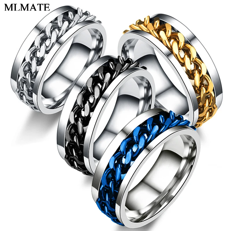 316L Men's Stainless Steel Rotating Chain Ring Punk Style Personality Rings Jewelry Drop Shipping
316L Men's Stainless Steel Rotating Chain Ring Punk Style Personality Rings Jewelry Drop Shipping