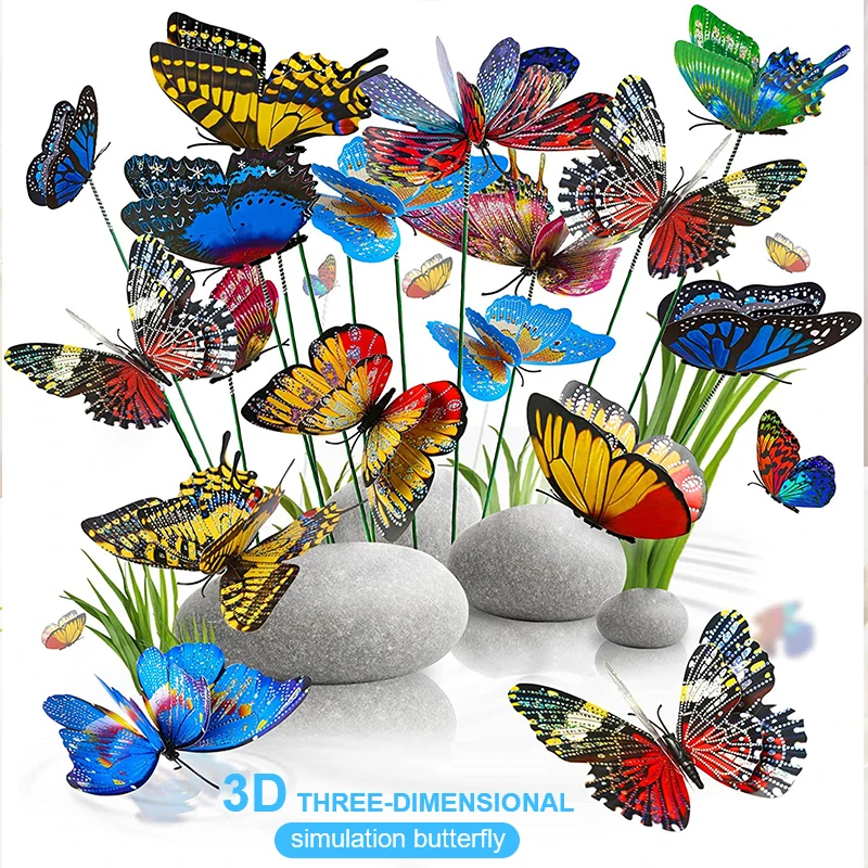 Butterfly Garden Yard Planter Colorful Whimsical Butterfly Stakes Decoracion Outdoor Decor Flower Pots Gardening Decoration Set 
Butterfly Garden Yard Planter Colorful Whimsical Butterfly Stakes Decoracion Outdoor Decor Flower Pots Gardening Decoration Set