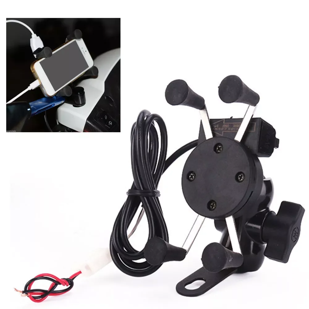 Besegad Motorcycle Mobile Phone Holder Mount Support With USB Charger 360Degree Rotation for Moto pouch 3.5-6 inch GPS bracker
Besegad Motorcycle Mobile Phone Holder Mount Support With USB Charger 360Degree Rotation for Moto pouch 3.5-6 inch GPS bracker