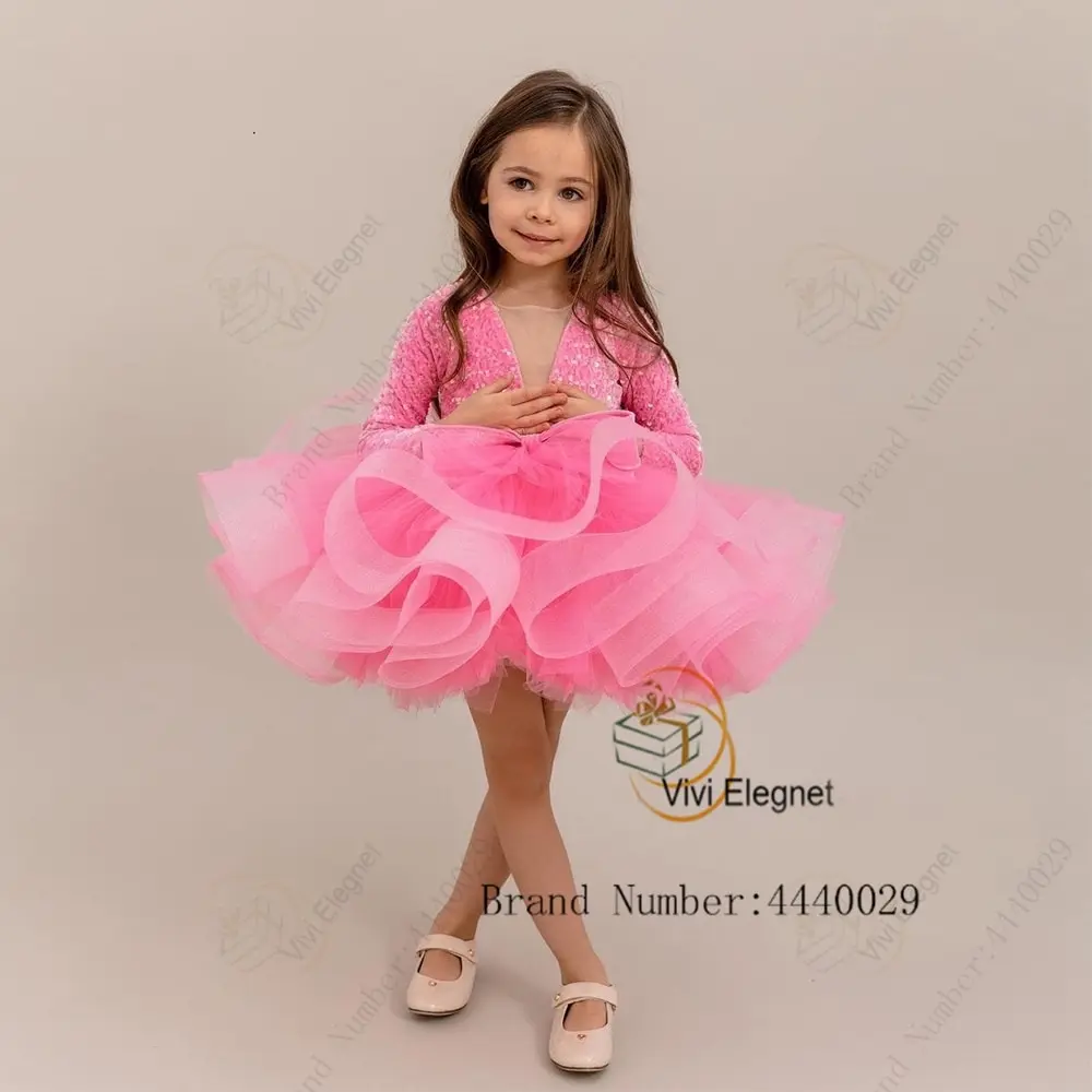 V Neck Wedding Party Gowns Sequined Full Sleeve Tiered Cute Baby Pink Flower Girl Dresses for Girls 2023 Summer فساتين اطفال للع
V Neck Wedding Party Gowns Sequined Full Sleeve Tiered Cute Baby Pink Flower Girl Dresses for Girls 2023 Summer فساتين اطفال للع