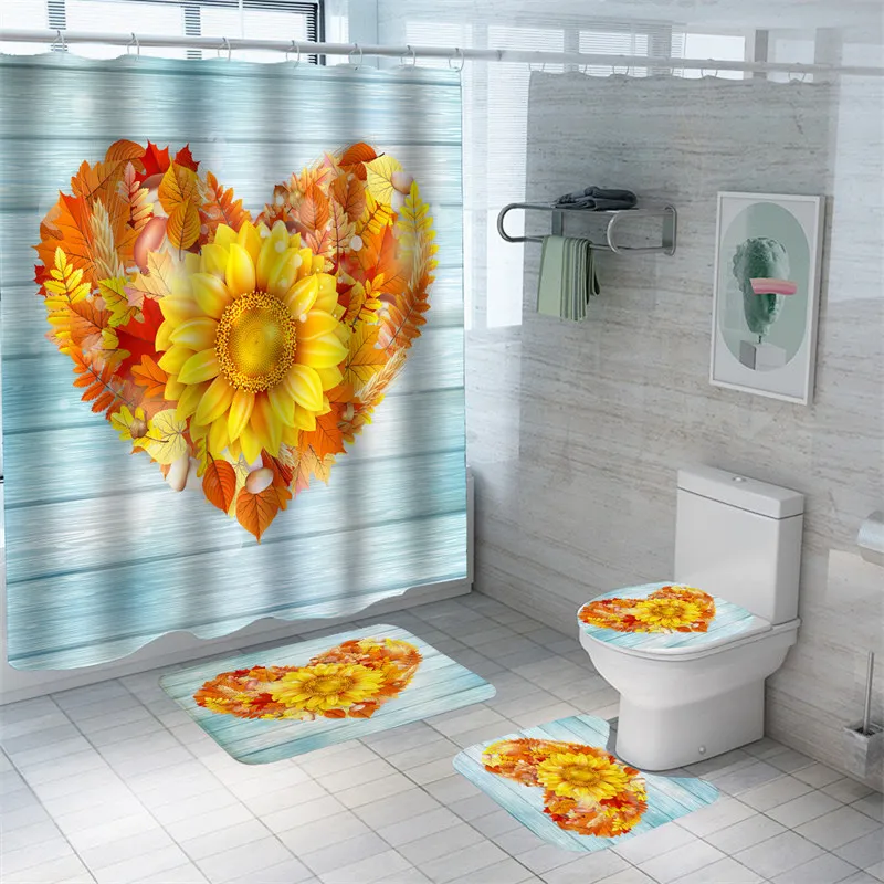 Flowers Shower Curtain Board Love Sunflower Bath Curtain Rose Bath Mat Set Waterproof Carpets Polyester High Quality Toilet Rugs
Flowers Shower Curtain Board Love Sunflower Bath Curtain Rose Bath Mat Set Waterproof Carpets Polyester High Quality Toilet Rugs