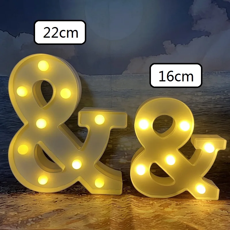 16/22CM DIY Luminous Lights LED Letter Night Light Creative Letters Alphabet Number Battery Lamp Romantic Party Decoration Lamp
16/22CM DIY Luminous Lights LED Letter Night Light Creative Letters Alphabet Number Battery Lamp Romantic Party Decoration Lamp