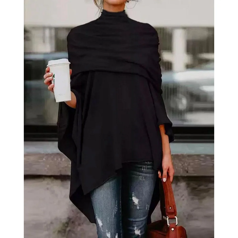 Fashion Women Asymmetrical High Low Hem Blouse 2023 Femme Casual Long Sleeve Top Office Lady Contrast Tee traf
Fashion Women Asymmetrical High Low Hem Blouse 2023 Femme Casual Long Sleeve Top Office Lady Contrast Tee traf