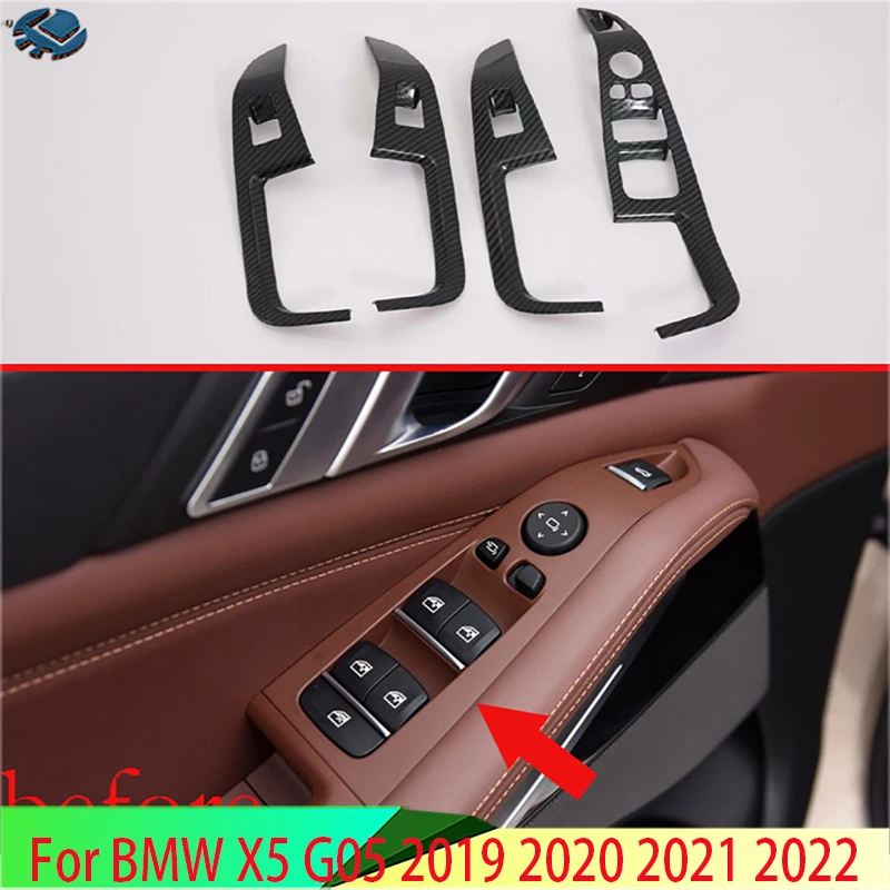 For BMW X5 G05 2019 2020 2021 2022Car Accessories Carbon Fiber Style Door Window Armrest Cover Switch Panel Trim Molding Garnish
For BMW X5 G05 2019 2020 2021 2022Car Accessories Carbon Fiber Style Door Window Armrest Cover Switch Panel Trim Molding Garnish