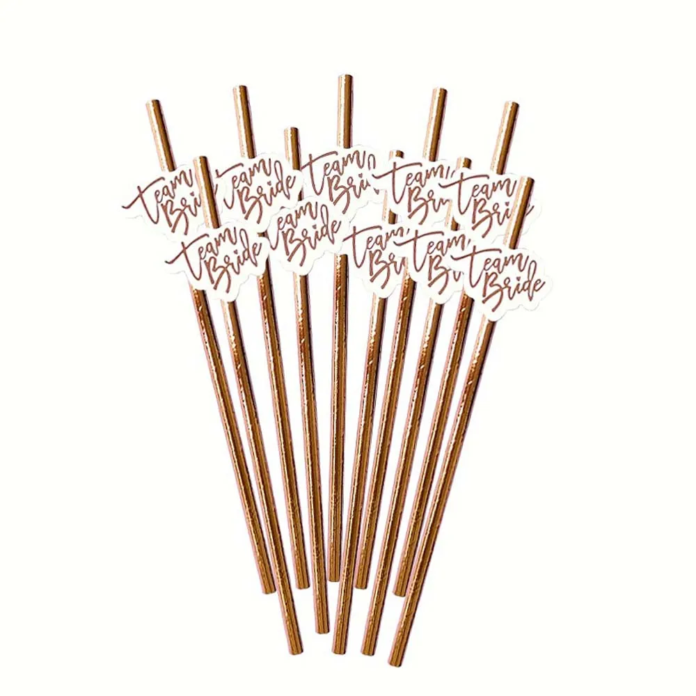 10pcs team bride Rose Gold Straw for Wedding Decoration Drinking Paper Straws To Be Hen Tableware Bachelor Party Bridal Decor
10pcs team bride Rose Gold Straw for Wedding Decoration Drinking Paper Straws To Be Hen Tableware Bachelor Party Bridal Decor