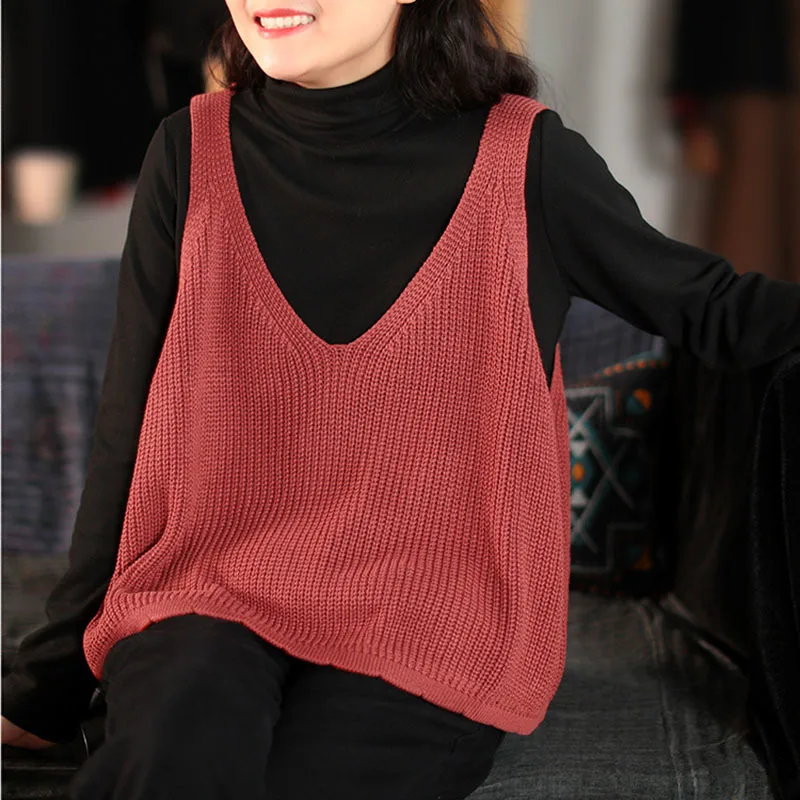 NINI WONDERLAND 2023 Spring Women Cotton Knit Sweater Vest Autumn V Neck Sleeveless Casual Top Lady Solid Color Loose Vest Tops
NINI WONDERLAND 2023 Spring Women Cotton Knit Sweater Vest Autumn V Neck Sleeveless Casual Top Lady Solid Color Loose Vest Tops