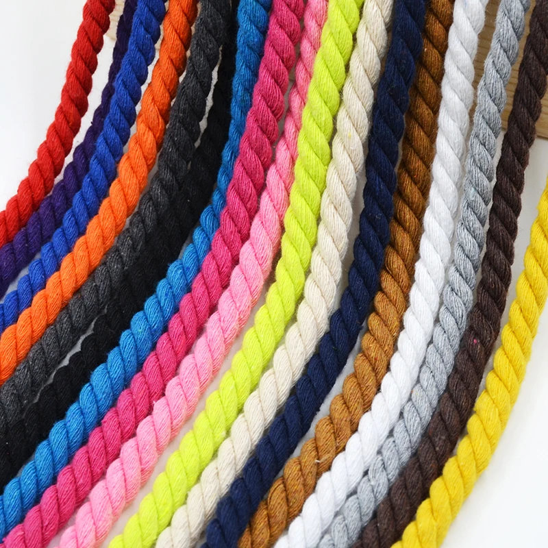 2M/Lot 8mm Cotton Rope 3 Strands Twisted Cords For DIY Crafts Home Textile Decoration Bag Drawstring Knitting Thread Accessories
2M/Lot 8mm Cotton Rope 3 Strands Twisted Cords For DIY Crafts Home Textile Decoration Bag Drawstring Knitting Thread Accessories