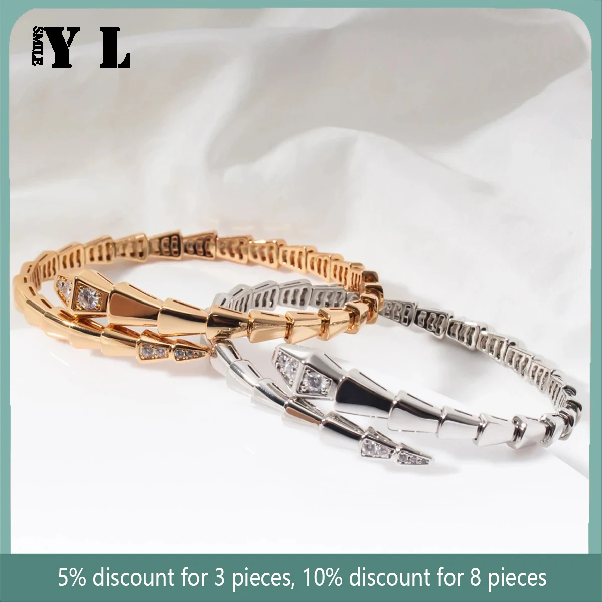 High Quality 925 Sterling Silver Diamond Snake Bone Bracelet Women's Fashion Luxury Personality Luxury Brand Jewelry
High Quality 925 Sterling Silver Diamond Snake Bone Bracelet Women's Fashion Luxury Personality Luxury Brand Jewelry