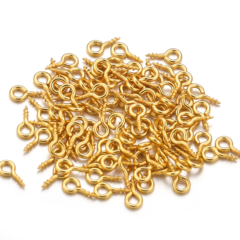100pcs Stainless Steel Gold Plated Mini Micro Eye Pin Hooks Hole Thread Buckle for DIY Jewelry Making Supplies Wholesale
100pcs Stainless Steel Gold Plated Mini Micro Eye Pin Hooks Hole Thread Buckle for DIY Jewelry Making Supplies Wholesale