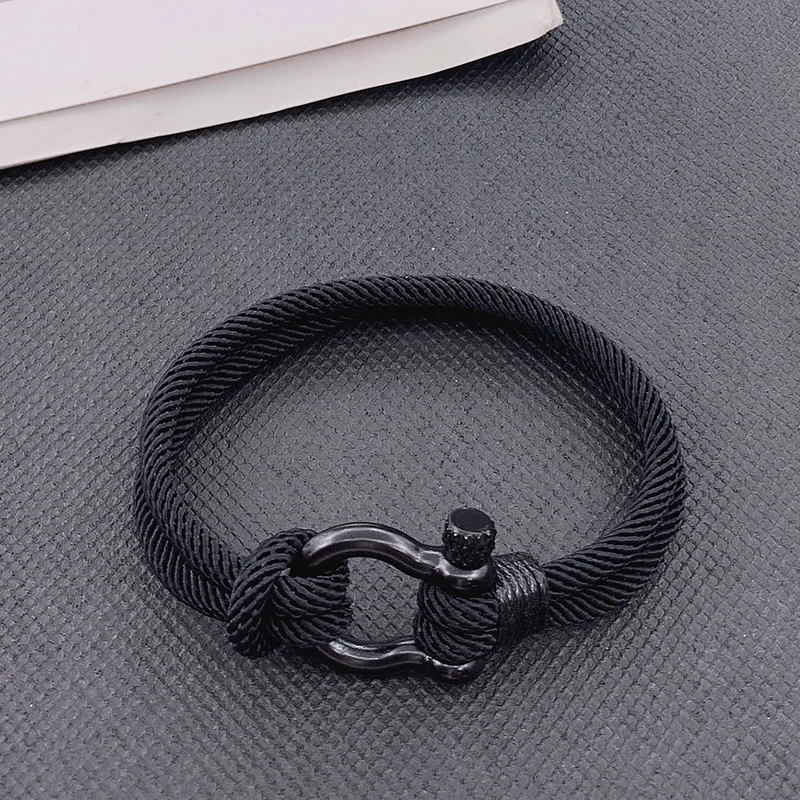 

Man Stainless Steel Bracelet 4mm Lucky Rope Braclet Homme Love Gift For Boyfriend Outdoor Survival Pulseira Masculina Jewelry
