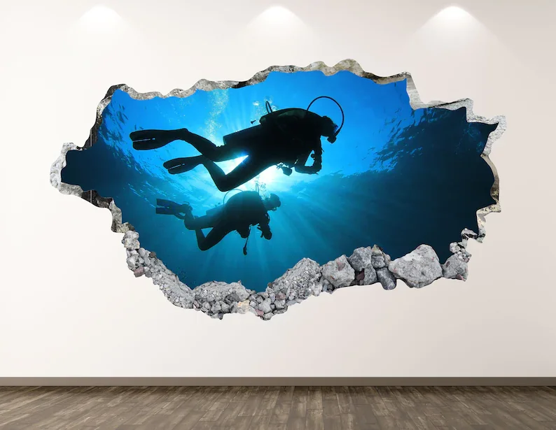 Scuba Diving Wall Decal - Sports 3D Smashed Wall Art Sticker Kids Room Decor Vinyl Home Poster Custom Gift KD253
Scuba Diving Wall Decal - Sports 3D Smashed Wall Art Sticker Kids Room Decor Vinyl Home Poster Custom Gift KD253