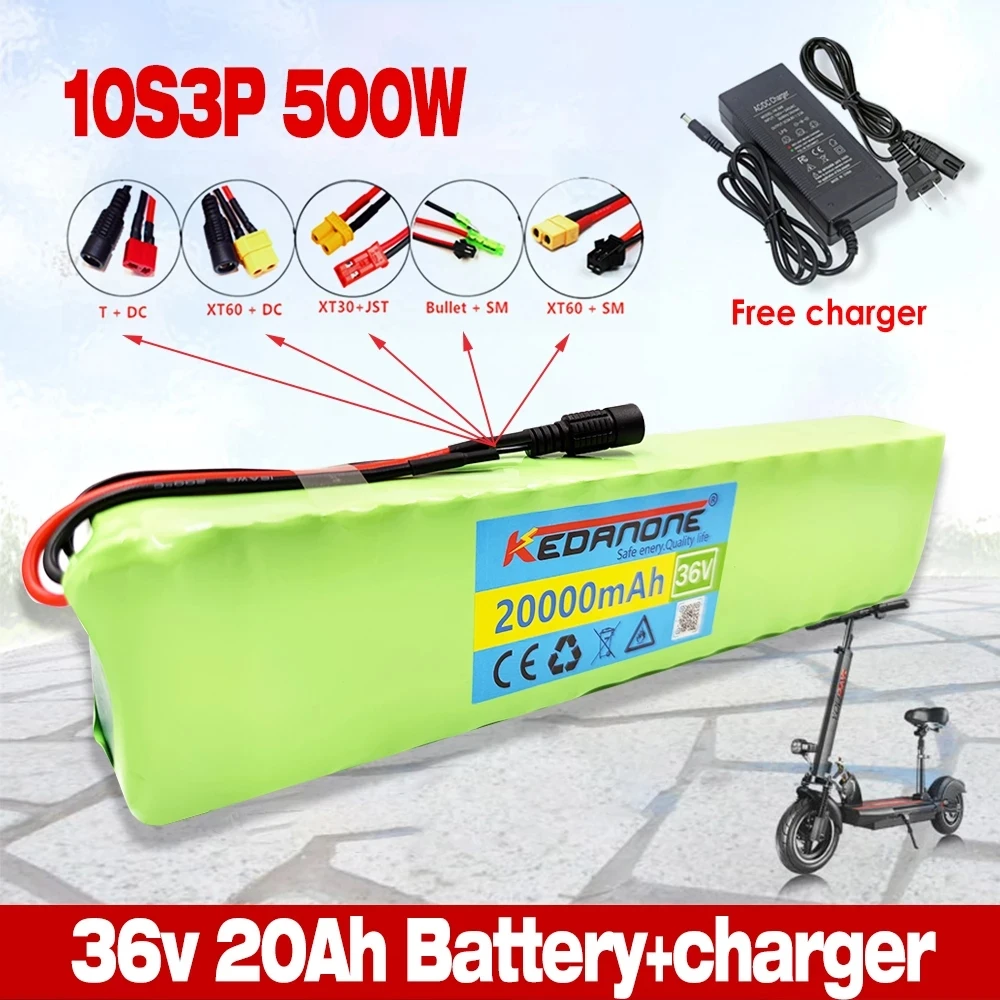 New 18650 10S3P 36V 20Ah Electric Bike Battery Pack for High Power 1000W Electric Scooter Motorcycle Li-ion Battery 42V Charger
New 18650 10S3P 36V 20Ah Electric Bike Battery Pack for High Power 1000W Electric Scooter Motorcycle Li-ion Battery 42V Charger