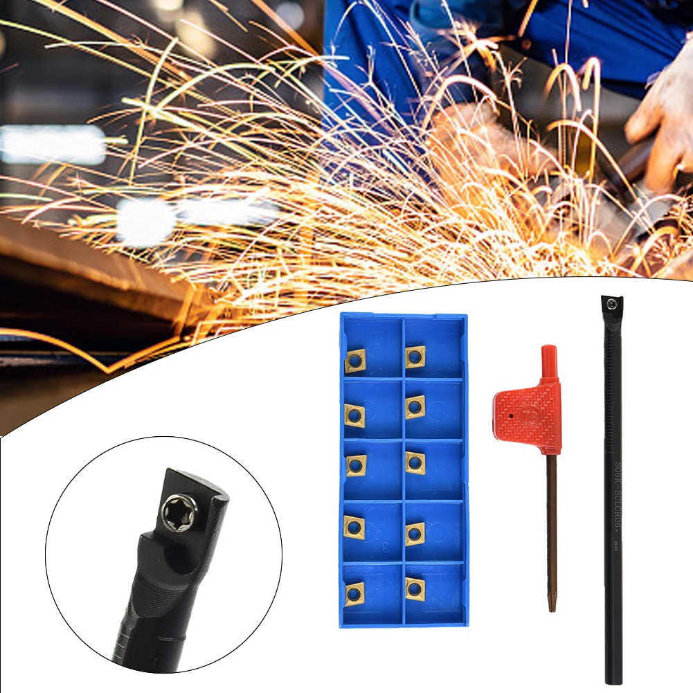 Lathe-Boring Turning Holder CCMT060204 Insert Carbide Inserts S06K-SCLCR06 S06K-SCLCR06 Tool Holder Steel T8 Wrench
Lathe-Boring Turning Holder CCMT060204 Insert Carbide Inserts S06K-SCLCR06 S06K-SCLCR06 Tool Holder Steel T8 Wrench