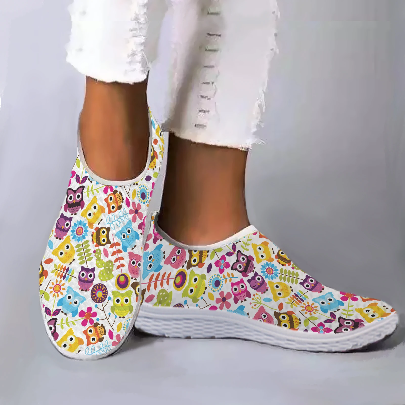INSTANTARTS Cute Cartoon Iridescent Owl Pattern Mesh Shoes Lightweight And Breathable Walking Shoes Loafers Women Slip On Shoes
INSTANTARTS Cute Cartoon Iridescent Owl Pattern Mesh Shoes Lightweight And Breathable Walking Shoes Loafers Women Slip On Shoes