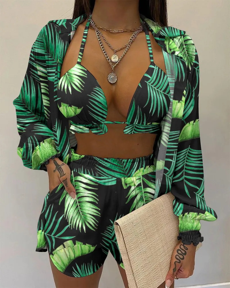 2022 Summer Shorts Sets Outfits Women Sexy Beach Style Printed Suspender Cardigans Shorts Pants Suit 3 Piece Set Women
2022 Summer Shorts Sets Outfits Women Sexy Beach Style Printed Suspender Cardigans Shorts Pants Suit 3 Piece Set Women