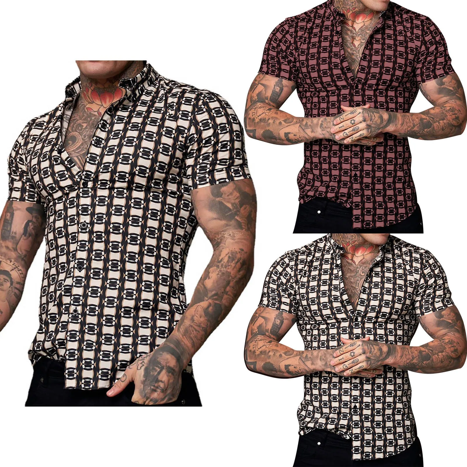 HANDSOME SLIM FIT BUSINESS TREND PERSONALITY FASHION PRINT SHORT SLEEVE SHIRT MEN Ethnic European American Style
HANDSOME SLIM FIT BUSINESS TREND PERSONALITY FASHION PRINT SHORT SLEEVE SHIRT MEN Ethnic European American Style