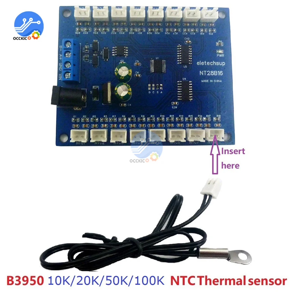 16-канальный RS485 термоколлектор Modbus DC 7-25 в RTU безбумажный рекордер 10K/20K/50K/100K B3950 NTC датчик NT28B16
16-канальный RS485 термоколлектор Modbus DC 7-25 в RTU безбумажный рекордер 10K/20K/50K/100K B3950 NTC датчик NT28B16