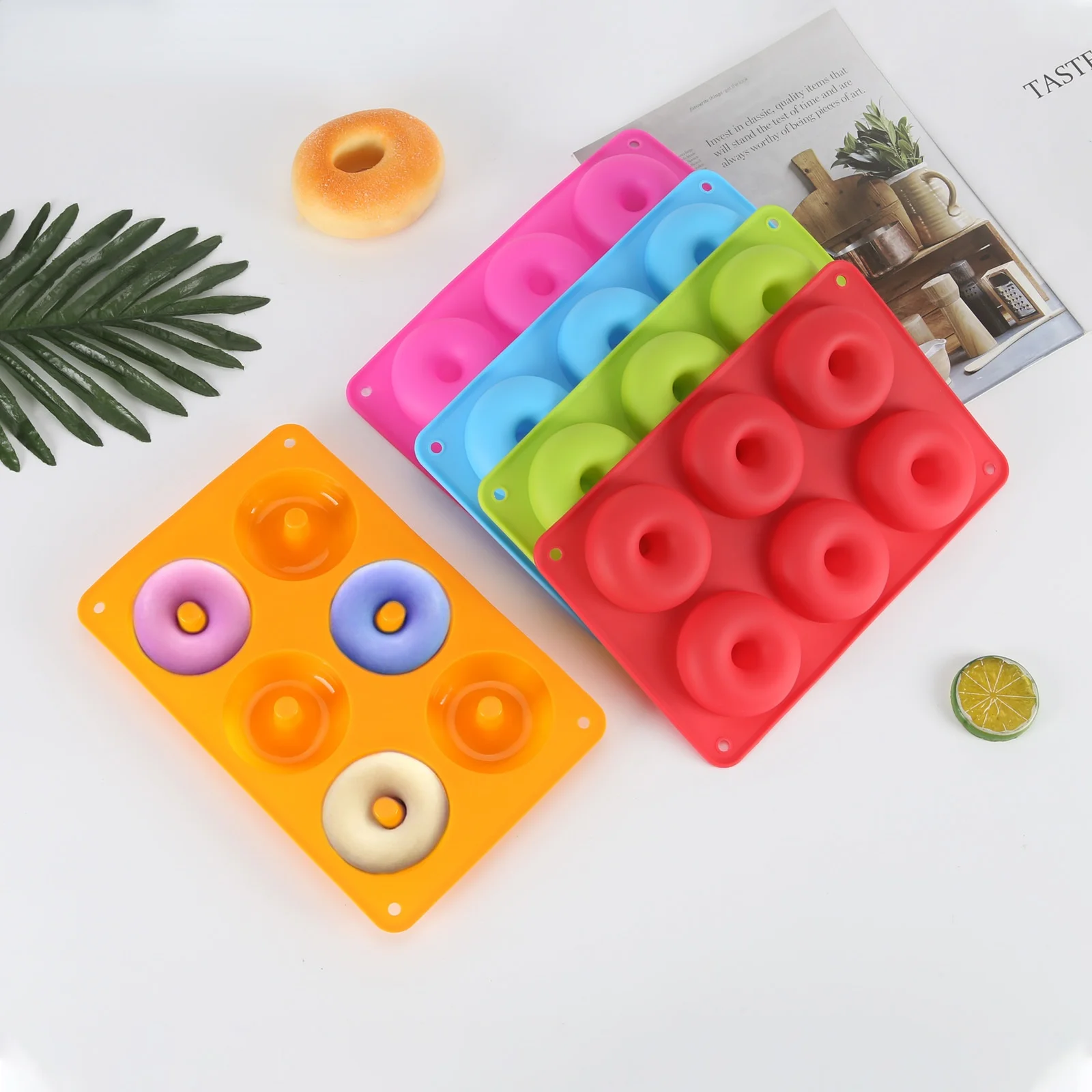 6 Cavity Donut Mold Silicone Non-stick Baking Tray Heat-resistant Reusable Folded Donuts Maker Colorful Soft Dessert Making Tool
6 Cavity Donut Mold Silicone Non-stick Baking Tray Heat-resistant Reusable Folded Donuts Maker Colorful Soft Dessert Making Tool