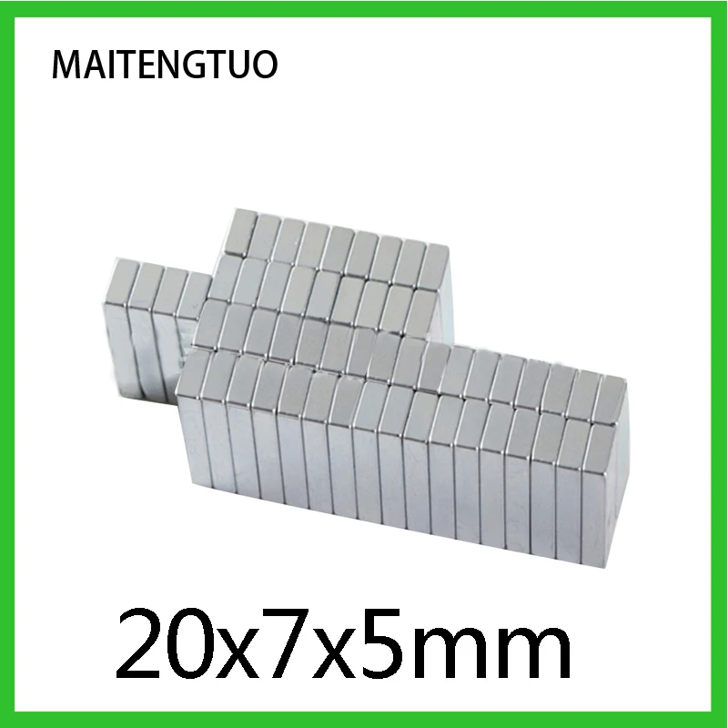 20~500PCS 20x7x5 mm N35 NdFeB Square Super Strong Neodymium Magnet Block Permanent Magnets Powerful Magnetic Magnets 20*7*5 mm
20~500PCS 20x7x5 mm N35 NdFeB Square Super Strong Neodymium Magnet Block Permanent Magnets Powerful Magnetic Magnets 20*7*5 mm